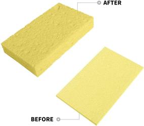 img 3 attached to 🧽 ARCLIBER Cellulose Sponge, Heavy Duty Scrub Sponge - Clean Tough Kitchen Messes Without Scratching - Yellow/White Sponge (6 Pack)