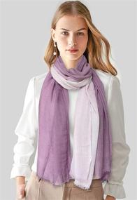 img 2 attached to 🧣 Stylish GERINLY Two Tone Linen Scarf Wraps: Elevate your Look with a Textured Scarf Hemp Shawl