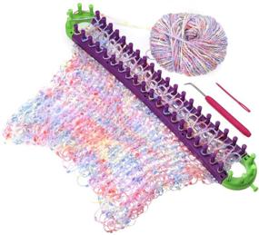 img 1 attached to 🧶 Coopay Flexible Loom Kits: Versatile Adjustables for DIY Crafts - Square & Round Knitting Looms, Tools & More!