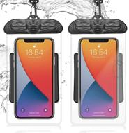 📱 2-pack universal waterproof phone pouch case ipx8 - clear dry bag with lanyard for iphone 12, 11 pro max, samsung, lg - ideal for underwater pictures, swimming, kayaking logo