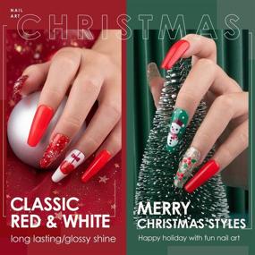 img 1 attached to Набор гель-лака Gellen Christmas Style из 16 цветов: красный, белый, зеленый и золотые блестки - идеальный новогодний подарочный набор.
