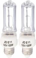 jde11 120v100w halogen jd e11 100w bulb 3000k warm white 100 watt - 2 pack: efficient & delightfully warm lighting solution logo
