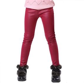 img 4 attached to Swtddy Leggings Stretch Trousers for Girls' Clothing: 120-130cm Leggings Bliss