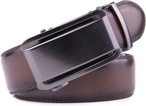 img 3 attached to 👔 Handcrafted Adjustable Men's Genuine Leather Belts - Premium Accessories with Automatic Buckle