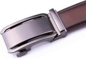 img 1 attached to 👔 Handcrafted Adjustable Men's Genuine Leather Belts - Premium Accessories with Automatic Buckle