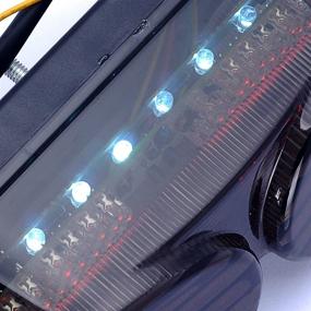 img 1 attached to Amazinea Smoke Integrated 90 LED Brake Blinker Tail Light for Kawasaki ZR7S ZX6R ZX900 ZX9R ZZR600: Enhance Safety & Style with Upgraded Lighting