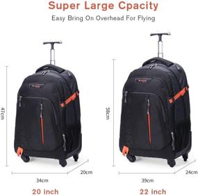 img 3 attached to AOKING 20/22″Water Resistant Rolling Wheeled Backpack Laptop Compartment Bag(22 Inch