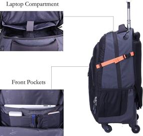 img 1 attached to AOKING 20/22″Water Resistant Rolling Wheeled Backpack Laptop Compartment Bag(22 Inch