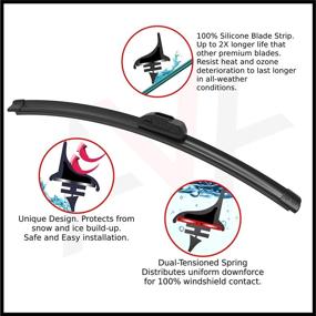 img 2 attached to 🌧️ 26''+16'' AVA Silicone Windshield Wipers: All-Weather, Water-Repellent, Quiet and Long-Lasting (Pack of 2)