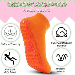 img 3 attached to 🧦 12 Pairs of Women's Non-Slip Yoga Socks with Grips - Anti-Skid Sticky Grippers Socks for Pilates, Ballet Barre, and Yoga