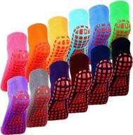 🧦 12 pairs of women's non-slip yoga socks with grips - anti-skid sticky grippers socks for pilates, ballet barre, and yoga логотип