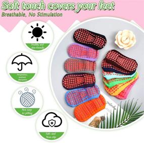 img 2 attached to 🧦 12 Pairs of Women's Non-Slip Yoga Socks with Grips - Anti-Skid Sticky Grippers Socks for Pilates, Ballet Barre, and Yoga