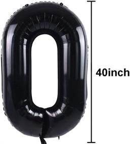 img 3 attached to 🎈 Black 40-Inch Large Number Balloons 0-9 for Birthday Party Decorations - 2 Digit Helium Foil Mylar Big Number Balloons