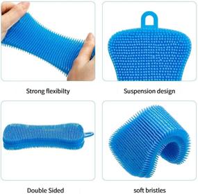 img 3 attached to WeTest Kitchen Cleaning Silicone Sponges - Reusable Dish Washing Scrubber Brush for Plates, Bowls, Pots, Fruits, Vegetables, Cars, Baths (3 Pack)