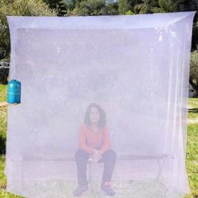 img 2 attached to 🦟 EVEN Naturals Luxury Mosquito Net for Bed Canopy and Camping, Single to Twin XL Size, Finest 300-Hole Mesh, Bunk Bed Netting Curtain, Easy Installation, Storage Bag