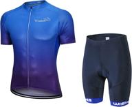 🚴 short sleeve men's cycling jersey set - road bicycle clothing shirts shorts with 3d padded design, breathable & moisture wicking logo