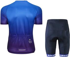 img 3 attached to 🚴 Short Sleeve Men's Cycling Jersey Set - Road Bicycle Clothing Shirts Shorts with 3D Padded design, Breathable & Moisture Wicking