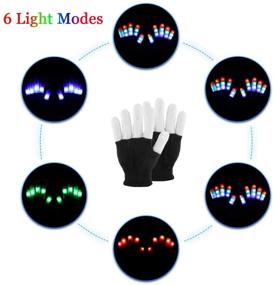 img 3 attached to 🧤 Light Up Gloves LED Gloves for Kids Teens Boys Girls Christmas Rave Party Favors (Ages 10-16, Black) - JoFAN Cool Toys Stocking Stuffers