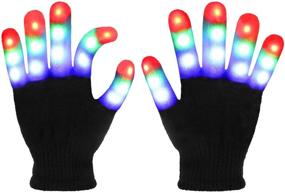 img 4 attached to 🧤 Light Up Gloves LED Gloves for Kids Teens Boys Girls Christmas Rave Party Favors (Ages 10-16, Black) - JoFAN Cool Toys Stocking Stuffers