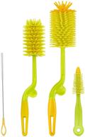 set of 4 silicone bottle brushes - ideal bottle cleaner for bottles, vases, and glassware; perfect for washing narrow neck containers logo