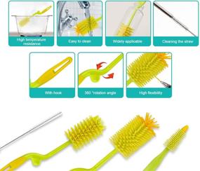 img 2 attached to Set of 4 Silicone Bottle Brushes - Ideal Bottle Cleaner for Bottles, Vases, and Glassware; Perfect for Washing Narrow Neck Containers