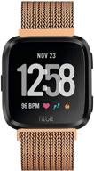 🌈 fitlink metal bands for fitbit versa/versa lite edition/versa 2 smart watch - women and men, multi-color multi-size (coffee, small) logo