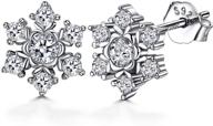 zeni 925 sterling silver snowflake earrings: sparkling jewelry gift for women and girls logo