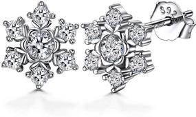 img 4 attached to ZENI 925 Sterling Silver Snowflake Earrings: Sparkling Jewelry Gift for Women and Girls