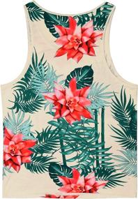 img 3 attached to 🌺 COOFANDY Men's Sleeveless Floral Tank Top: All-Over Print Tees for Casual Sports and Beach Vacations