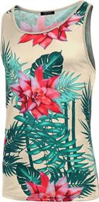 img 1 attached to 🌺 COOFANDY Men's Sleeveless Floral Tank Top: All-Over Print Tees for Casual Sports and Beach Vacations