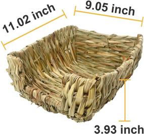 img 2 attached to 🐰 2-Pack Natural Hand-Made Grass Bed for Rabbits - Puninoto Reed Grass Mat Bunny Toy, Ideal for Hamsters, Gerbils, Chinchillas, Mice, Guinea Pigs, and Other Small Animals - Soft Beds for Peaceful Sleep