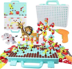 img 4 attached to 🧩 Enhanced Learning and Fun with WISESTAR Drill Puzzle Toy 471PCS
