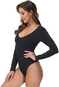 img 2 attached to Leotard Bodysuit Stretchy Bodycon Jumpsuits