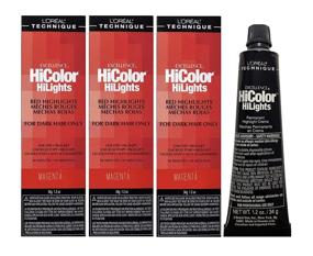 img 1 attached to 💇 Loreal Excellence Hicolor Highlights Magenta - 3 Pack, 1.2 fl oz (35ml)