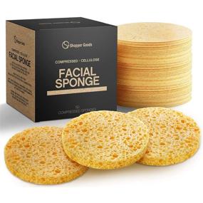 img 4 attached to 100% Natural Facial Sponges: Compressed Cellulose (50 Count Pack) - Eco-Friendly, Reusable Makeup Remover Pads, Exfoliating Face Wash Scrub & Skin Cleanser