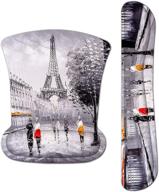 🗼 eiffel tower ergonomic mouse pad and keyboard wrist rest set - non-slip comfort with raised memory foam for easy typing and pain relief logo