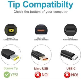 img 3 attached to 💡 Power Supply Adapter Cord for Lenovo ThinkPad T/X/E/L/B/Z Yoga IdeaPad Laptop - Compatible with 65W and 45W AC Charger