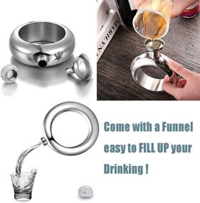 img 3 attached to Hillside-Kit Bracelet Bangle Flask: Handmade Crystal Lid, Creative Stainless Steel Wine 🍷 Flask for Women, Girls, Men - Hidden Liquor Flask Bracelet Funnel Set 3.5oz