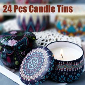 img 3 attached to 🕯️ 24-Piece 4 Oz Candle Tins for DIY Candle Making - Candle Jars with Lids, Metal Storage Case for Arts Crafts, Dry Storage, Party Favors - Perfect Mother's Day Gift