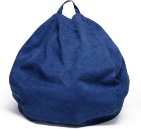 img 4 attached to 🧸 YuppieLife Stuffed Animals Bean Bag Chair Cover Candy-Colored Bean Bag/Large Stuff and Sit Organization/Toy Storage Bag/Kids Toys Organizer in Navy Blue (27")