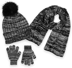 img 1 attached to Набор шарфа и перчаток Polar Wear с помпоном для аксессуаров мальчиков