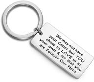 👨 feelmem step dad keychain: thoughtful father's day and birthday gift idea for step fathers – from wife, daughter, son, and kids logo