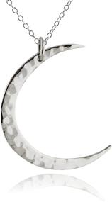 img 4 attached to 🌙 Sleek and Stylish: FashionJunkie4Life Sterling Silver Hammered Finish Textured Crescent Moon Pendant Necklace with 18" Chain