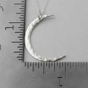 img 2 attached to 🌙 Sleek and Stylish: FashionJunkie4Life Sterling Silver Hammered Finish Textured Crescent Moon Pendant Necklace with 18" Chain