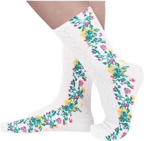 img 2 attached to ZMART Зимние теплые носки со старинной рисункой, Новогодние носки - набор из 5 пар для женщин и девочек