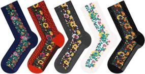 img 3 attached to ZMART Winter Warm Crew Vintage Socks, Novelty Socks – Pack of 5 for Women and Girls