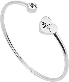img 1 attached to Jude Jewelers Stainless Cardiogram Bracelet