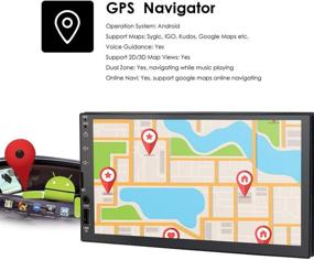 img 2 attached to 🚗 7 Inch Android 9.0 hizpo Car Navigation Double Din - Supports Mirror-Link, Bluetooth, WiFi, 4G, TPMS, Steering Wheel Control - comes with Free Rear View Camera