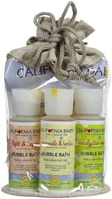 img 1 attached to California Baby Bubble Bath Tote Sampler Pack: 8 Pc Set with Pure Essential Oils & Aromatherapy for Kids - Eucalyptus, Calming, Super Sensitive, Chamomile & More!