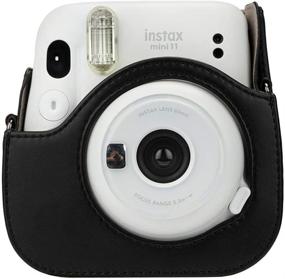 img 2 attached to Чехол для камеры Blummy из искусственной кожи, совместимый с камерой Fujifilm Instax Mini 11 Instant Camera с регулируемым ремешком и карманом (звезда)